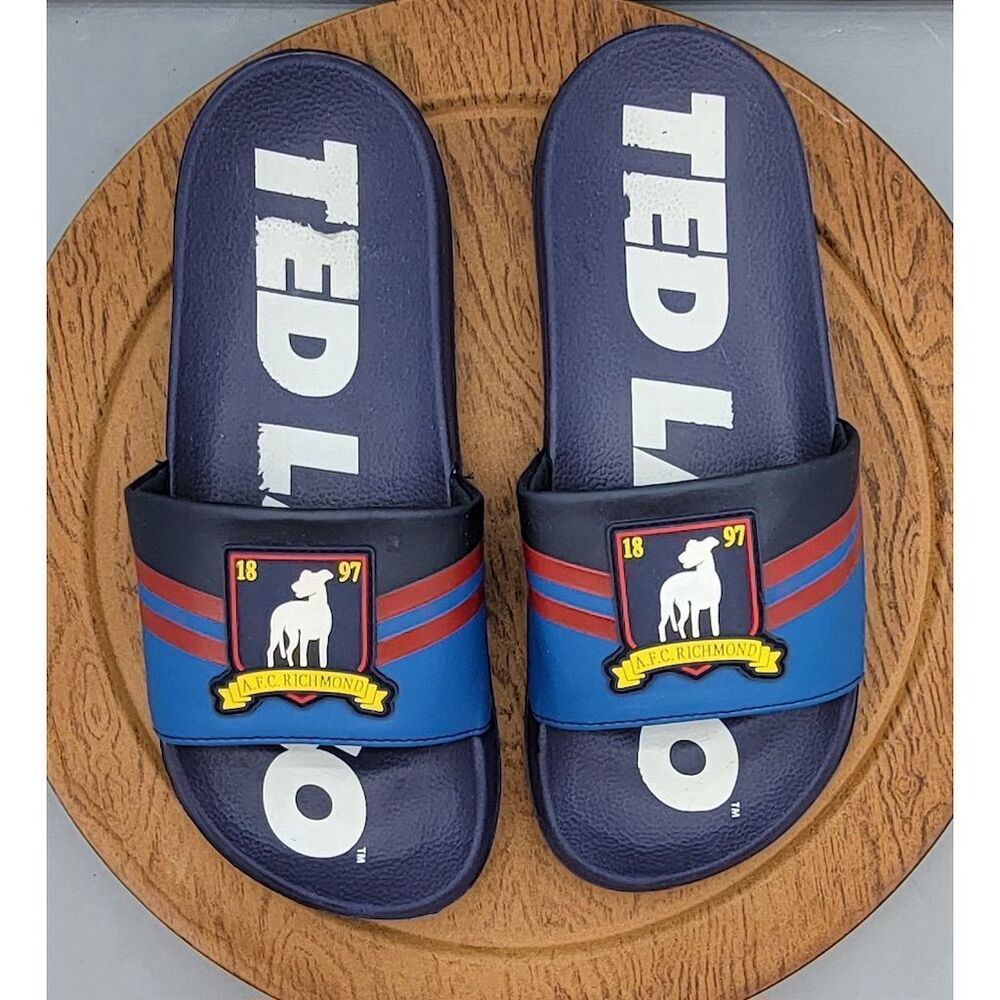Ted Lasso Men's Navy Blue Slide Sandals Non-Slip Size 8